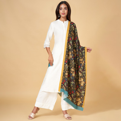 Rangmanch by Pantaloons Acrylic Self Design Women Shawl(Yellow)