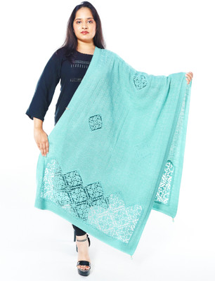 La Velora Acrylic Self Design Women Shawl(Light Green)