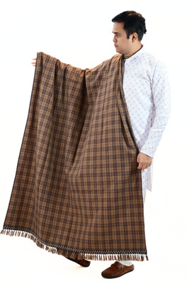 Sprha Wool Solid Men Shawl(Brown)