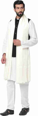 CHOUDHARYRETAILS Wool Solid Men Shawl(White)