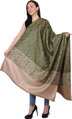 Life and style Wool Printed Women Shawl(Green)