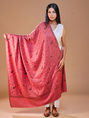 swi stylish Wool Printed Women Shawl(Pink)