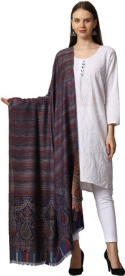 swi stylish Wool Woven Women Shawl(Dark Blue)