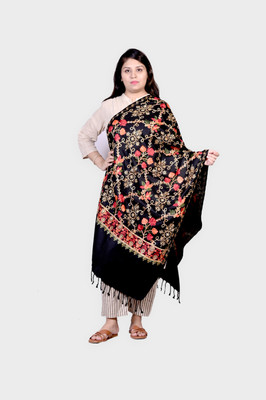 Allure Motifs Wool Embroidered Men, Women Shawl(Multicolor)