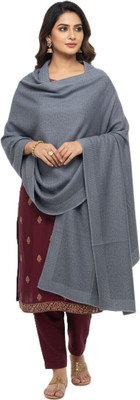 Kriti Wool Solid Women Shawl(Grey)