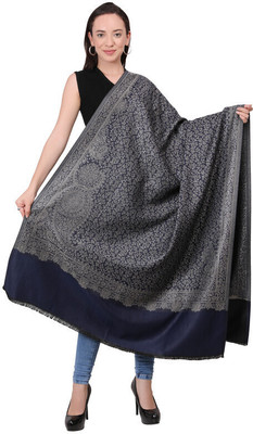 Life and style Wool Printed Women Shawl(Blue)