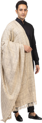 Pashgiri Wool Solid Men Shawl(White)