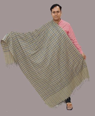 Sprha Wool Checkered Men Shawl(Blue)