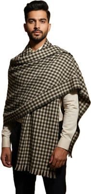 Kriti Wool Checkered Men Shawl(Black)