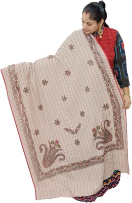 Vrinde Wool Printed Women Shawl(Beige)