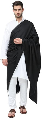 SHINE COLLECTION Wool Solid, Paisley Men Shawl(Black)