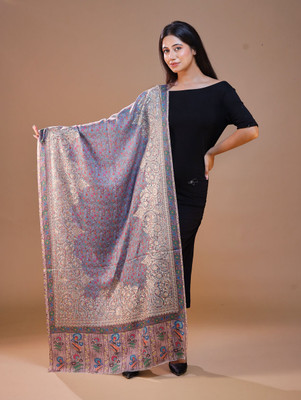 swi stylish Wool Printed Women Shawl(Grey)