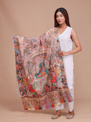 swi stylish Wool Woven Women Shawl(Multicolor)