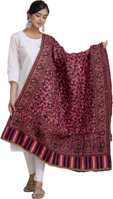 CLOTH KING Wool Floral Print Women Shawl(Pink)