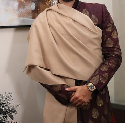 Dhariwal Pashmina Wool Modal Solid Men Shawl(Brown)