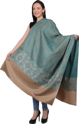 manra Wool Printed Women Shawl(Blue)