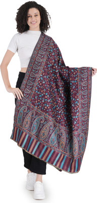 manra Wool Printed Women Shawl(Purple)