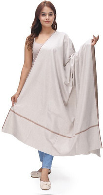 Life and style Wool Solid Women Shawl(Grey)