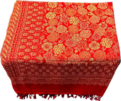 APNA KAPDA BAZAAR Wool Self Design Women Shawl(Red)