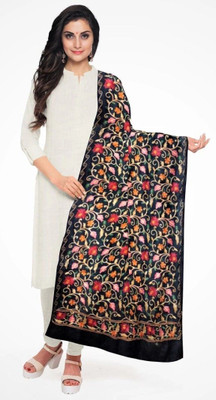 RADHE PRODUCTS Wool Embroidered Women Shawl(Multicolor)