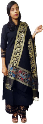 CHOUDHARYRETAILS Cashmere, Pashmina, Wool Self Design Women, Men Shawl(Black)