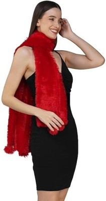 Sai Fashions Fur Solid Women, Men Shawl(Red)