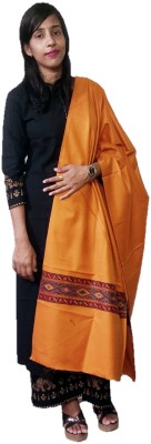 Royal-E-Kashmir Wool Self Design Men, Women Shawl(Yellow)