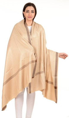 HOC Wool Self Design Women, Men Shawl(Beige)
