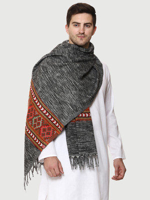 GREEN AGRITECH Polyester Wool Blend Woven Men Shawl(Multicolor)