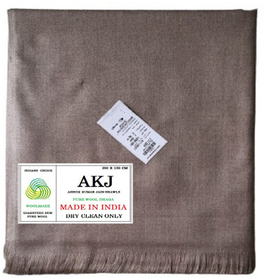 ASHOK KUMAR JAIN Pashmina Solid Men Shawl(Brown)