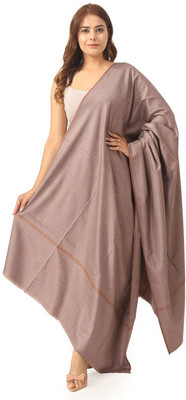 Retailmart Wool Solid Women Shawl(Brown)