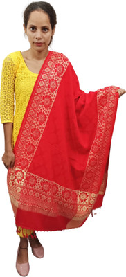 REDAX Wool Embroidered Women Shawl(Red)