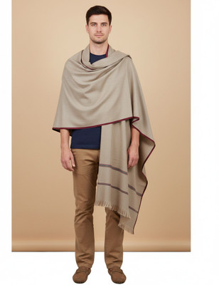 KAVIM Wool Solid Men Shawl(Grey)