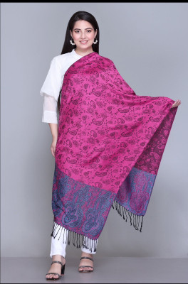 Bharti Viscose Embroidered Women Shawl(Multicolor)