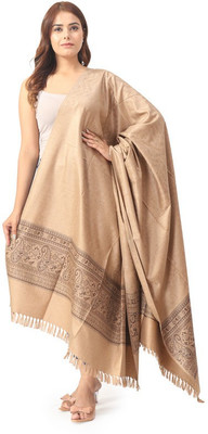 Retailmart Wool Printed Women Shawl(Beige)