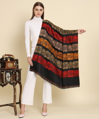 HEMLOCK Polyester Wool Blend Self Design Women Shawl(Multicolor)