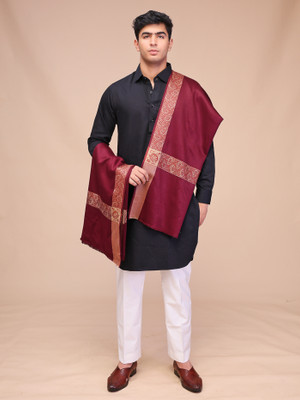 swi stylish Wool Woven Men Shawl(Multicolor)