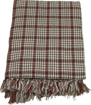 CHANDRAVATI Wool Checkered Men Shawl(Brown)