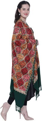 WEAVER VILLA Wool Self Design Women Shawl(Multicolor)