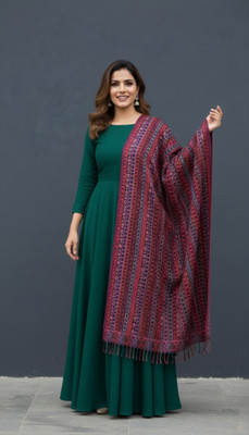 Sudako Acrylic Printed Women Shawl(Maroon)