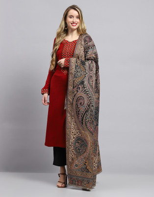 MONTE CARLO Wool Self Design Women Shawl(Multicolor)