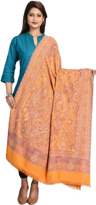 CHOUDHARYRETAILS Wool Woven Women Shawl(Yellow)