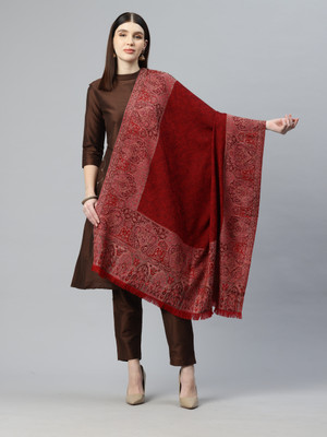 swi stylish Pashmina Woven Women Shawl(Maroon)