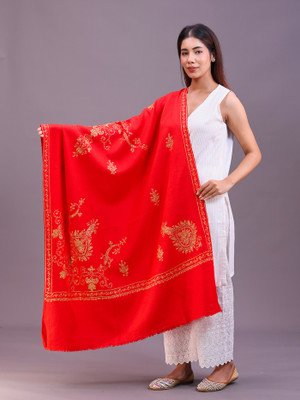swi stylish Pashmina Woven Women Shawl(Red)