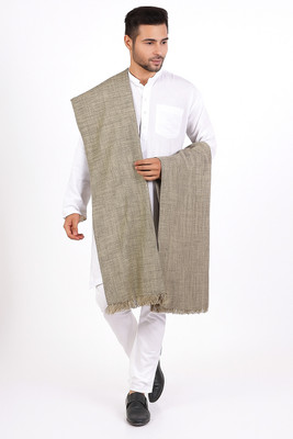 Vrinde Wool Solid Men Shawl(Beige)