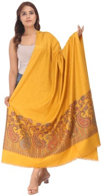 manra Wool Paisley Women Shawl(Yellow)