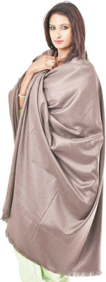 PASHTUSHS Wool Solid Women Shawl(Grey)