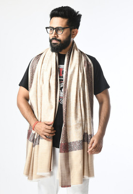 manra Wool Printed Men Shawl(Beige)