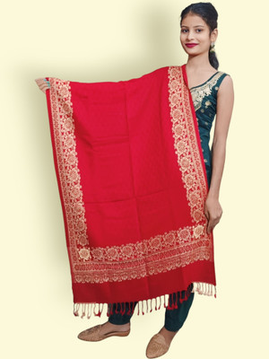 Trandone Wool Printed Women Shawl(Red)