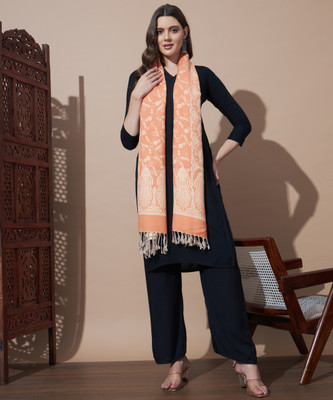 MYLES Wool Self Design Women Shawl(Multicolor)